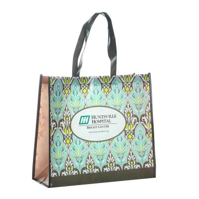 China Promotional Laminated Non Woven Bag Handled Customized Logo Eco-friendly Reusable Tote Shopping Bag With Printing for sale