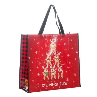 China Reusable Laminated Non Woven Handled Tote Bag Wholesale Supermarket Promotional Shopping Bag With Logo for sale