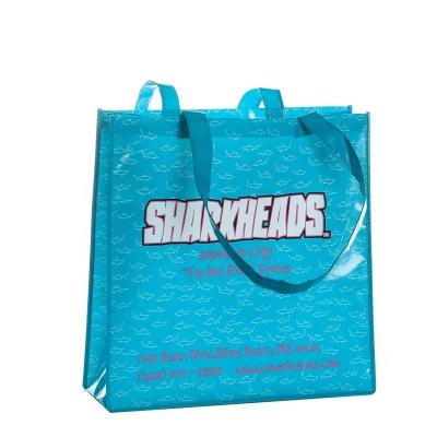 China Eco-friendly Foldable Laminated Non Woven Promotional Shopping Handled Tote Bag Printing Logo Reusable Bag Supermarket for sale