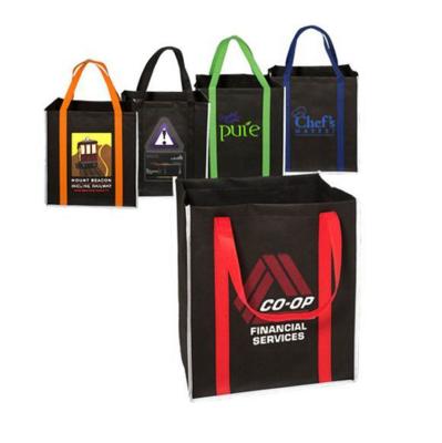 China Wholesale Supermarket Handled Tote Bags Promotional Nonwoven Gift Bag With Logo for sale