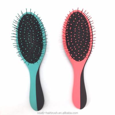 China Cushion Osaki Brand Plastic Hair Brush with Mirror Magnet Link Hair Brush with Mirror for Stranghting and Curly Hairs for sale