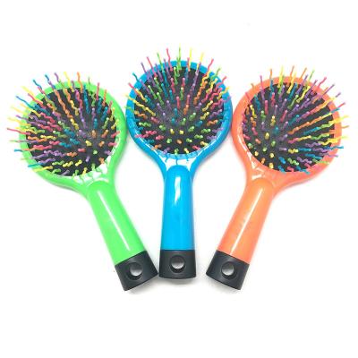 China Cushion Osaki Brand Rainbow General Purpose Plastic Lovely Hairpins Mirror Hair Brush For Kids for sale