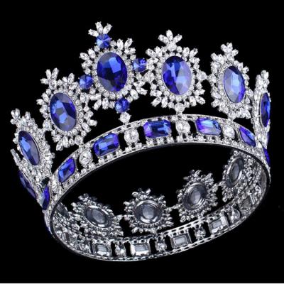 China Chinese Girl Hair Accessories Different Color Full Round Bridal Crown And Wedding Design for sale