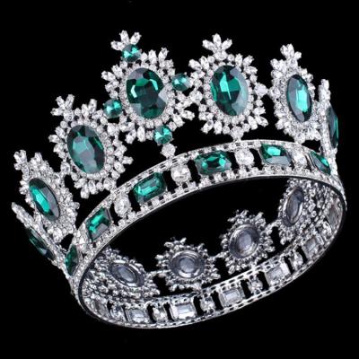 China Girl Hair Accessories Hair Crown Jewelry Wedding Full Color Round Bridal Crown and Wedding Design for sale