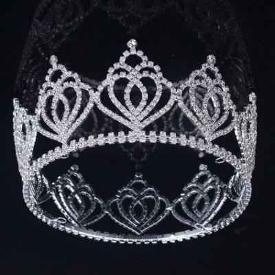 China Hot Selling High Quality Girl Hair Accessories Pageant Full Round Crown Children Crown Headband for sale