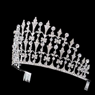 China Girl Hair Accessories Princess Crown Stainless Steel White Crown Bridal Hair Accessories for sale