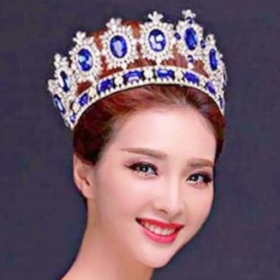 China Girl Hair Accessories Bride Hair Accessories Tiaras And Bridal Jewelry Crystal Big White Crown Crown Hair Accessories for sale