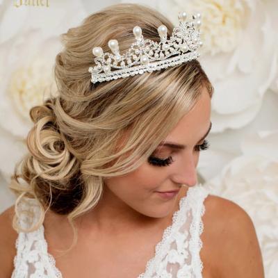 China Girl Hair Accessories Fashion Crown Cheap Wedding Crystal Pageant Crown Bridal Crown Tiara for sale