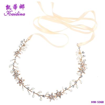 China New WQ Sweet Korean Style Bridal Wedding Hair Accessories Flower Headband Wedding for sale