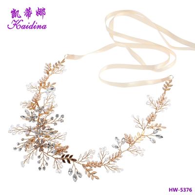 China WQ Hair Accessories Gold Pearl Flower Headband Sweet Bridal Fashion Jewelry Headband for sale