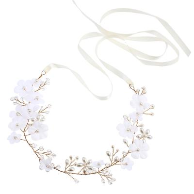 China Wedding Bride Hair Jewelry Headband Women Headbands With Small Delicate White Flower Bridal Jewelry Set Hair Accessories For Wholesale for sale