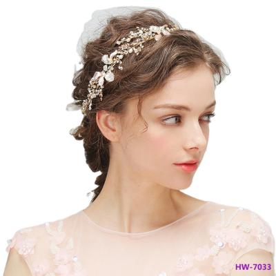 China Sweet Western Headband Women's Fashion Flower Wedding Bridal Hair Band Girl Hair Accessories for sale