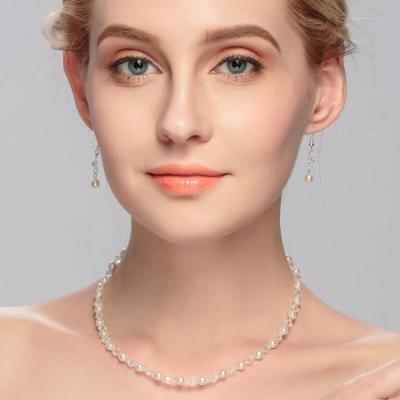 China Wholesale Romantic Weddings Set Bridal Necklace Earrings Fashion Jewelry Set For Women for sale