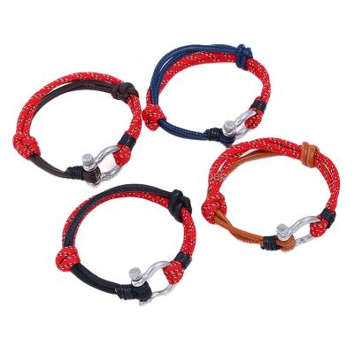 China Custom Friendship Charming Lucky Men Braided Rope Adjustable Large Handmade Rope Bracelet for sale