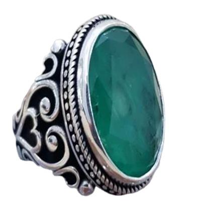 China Other Green Gemstone Man Rings With Nice Price High Quality Wedding Rings For Men 925 Sterling Silver for sale