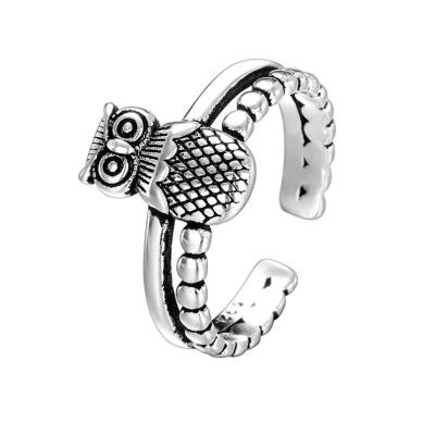 China Other Rings For Women Owl Shaped Crystal Finger Adjustable Round Rings Set Jewelry Women's Diamond Rings for sale