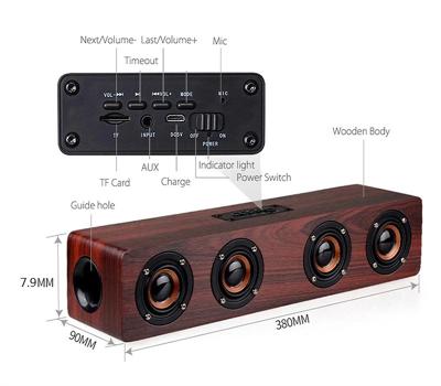 China High Quality Wooden Stereo Wireless Small Portable Mini Subwoofer Speaker Wireless for sale