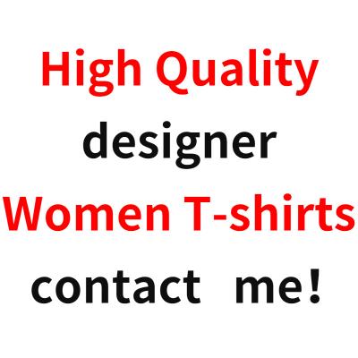 China Wholesale Embroidery Rhinestone Cotton High Fashion Clothing Luxury Brand Anti-Wrinkle T-shirt For Women for sale