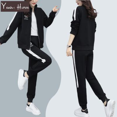 China HUPOR high quality anti-pilling YEAH two-piece pants long sleeve set zipper embroidery cotton tracksuit unisex for sale