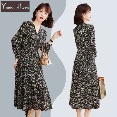 China New Fashion Bohemia Anti-Static Long Sleeve HUPOR Korean Printing Maxi Dress YEAH For Lady for sale