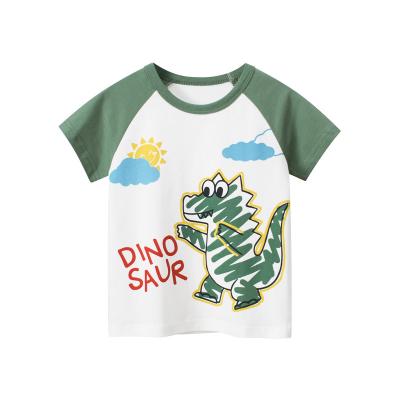 China Breathable Children's Clothing 2-8 Years Dinosaur Children's T-shirt Baby Short Sleeve Clothes Bottoming Sweatshirt for sale