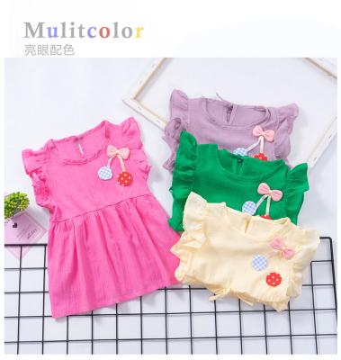 China New Fashion Washable Children's Princess Dress New Little Cherry Beautiful One Piece Princess Dress for sale