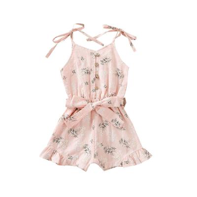 China Korean version of the small crowd design children's sense of the suspender skirt women's summer print breathable dress girl's temperament for sale