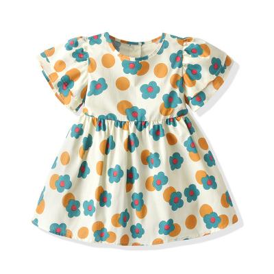 China Korean new children's wear casual washable summer floral skirt flower short-sleeved group pretend for sale