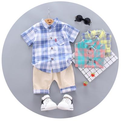 China Korean version of the new children's wear summer casual short hair tide of cotton children's small children's shirt sleeve set manufacturer for sale