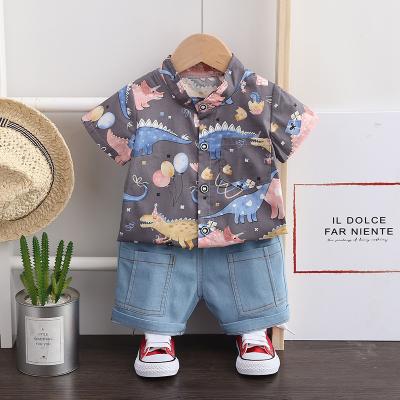 China New Baby Summer Clothes Children's Casual Suit Shirt Short Sleeve Suit for sale