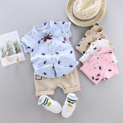 China New Children's Summer Children's Clothing New Casual Children's Baby Boys Shirt Short Sleeve Suit for sale