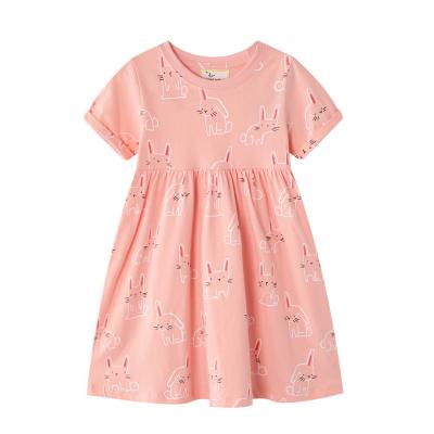 China European and American girls' dress European and American girls' short-sleeved skirt new summer girls' short-sleeved skirt breathable for sale