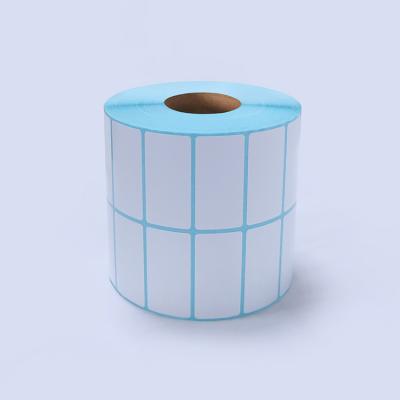 China Factory price heat sensitive waterproof adhesive50X25 (mm) X5000 pcs / roll thermal paper blank label for sale