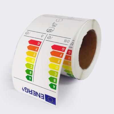 China Custom Heat Sensitive Electrical Notice Label Label Heat Sensitive Paper Blank Sticker Energy Efficiency Business Label Sticker for sale