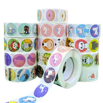 China Custom Cartoon Pattern Logo Sticker Label Maker Student Name Heat Sensitive Label Thank You Label Sticker PVC PET for sale