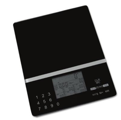 China Digital Food Electronic Kitchen Scale Tempered Glass Digital Kitchen Scale with Nutrition Facts Display for sale