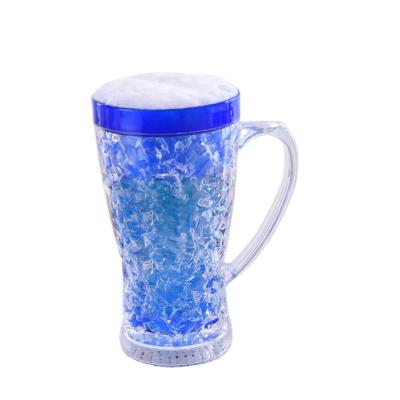 China Viable Summer Drinks Glass Ice Water Drinks Glass Ice Water Double Wall Freezer Freezer Beer Mug for sale