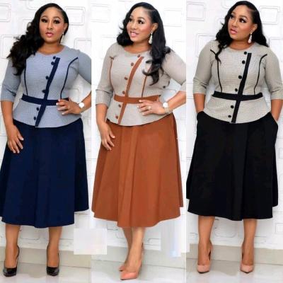 China 2022 New Arrival Viable African Clothing Wholesale Plus Size Office Dresses Women Work Turkey Style Formal Casual Wear For Women for sale