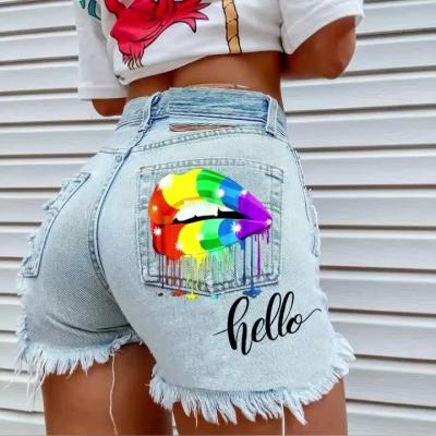 China 2022 new arrivals QUICK DRY women fashion ripped denim shorts high waist denim shorts casual denim shorts jeans for women for sale