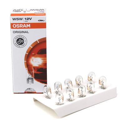 China ORIGINAL OSRAM WEDGE GLASS BASE W5W 2825 T10 12V 5W W2.1*9.5d auxiliary lamp made in Italy 2825 for sale