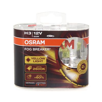 China OSRAM H3FBR 12V 55W PK22s 62151FBR Fog Breaker Halogen Headlight Lamps Fog Yellow PASSAT DC Light Lamp for sale