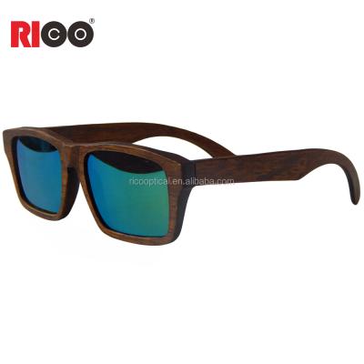 China High Quality Fashion Sunglasses Rosewood Bamboo Sunglasses UV400 Cat 3 Glass OEM Temple Glass Custom Sunglasses for sale