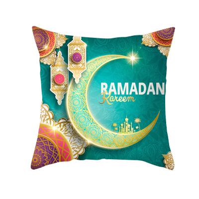 China Folded Lesser Bairam Cheap Custom Print Cushion Cover Decoration holiday Throw Pillow Cover Blank Sublimation Linen Pillow Case for sale