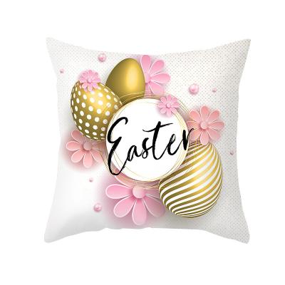 China Folded Easter Day Cheap Custom Print Cushion Cover Decoration holiday Throw Pillow Cover Blank Sublimation Linen Pillow Case for sale