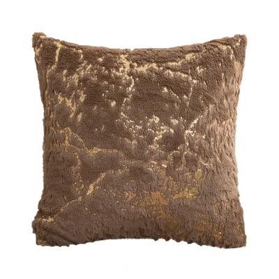 China Folded Double-sided bronzing luxury custom golden print feather velvet throw cushion cover sets 50x50 couch cushion cover for sale