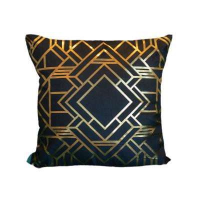 China Folded Double-sided bronzing luxury custom golden print feather velvet throw cushion cover sets 50x50 couch cushion cover for sale