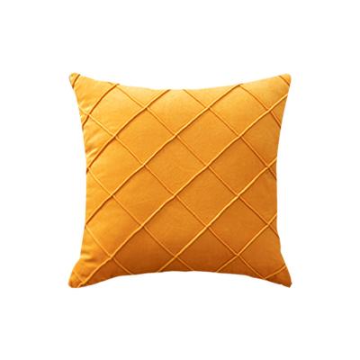 China Folded Velvet Cushion Cover Soft Square Pillowcase Decorative Solid Color Sofa Throw Pillow Pillowcase for sofa bed decor pillow cover for sale