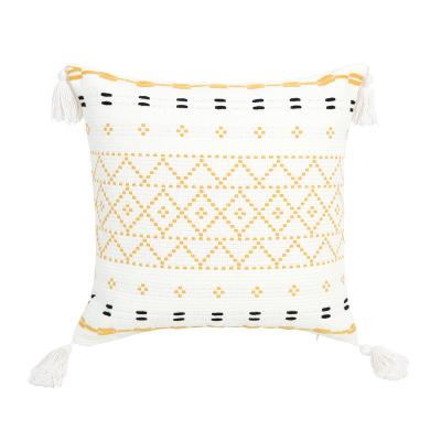 China Folded Nordic cotton weave bohemian tassel pillow office lumbar pillow bedside cushion sofa pillowcase for sale