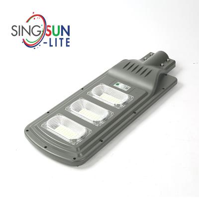 China ROAD High Lumens Ip65 Waterproof Outdoor ABS 100w 200w Integrated All In One Solar Led Street Light for sale