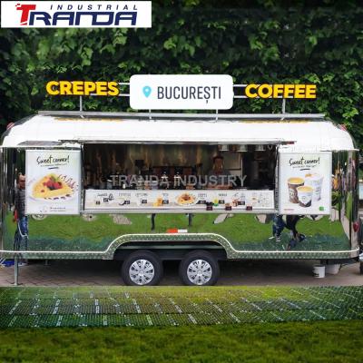 China Durable 2021 TRANDA CONCESSION Airstream food catering truck container trailer for sale for sale